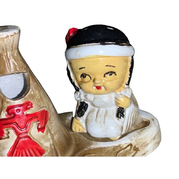 Native Americans and Teepee Salt and Pepper 3 piece Shaker Set vintage - Picture 2 of 16